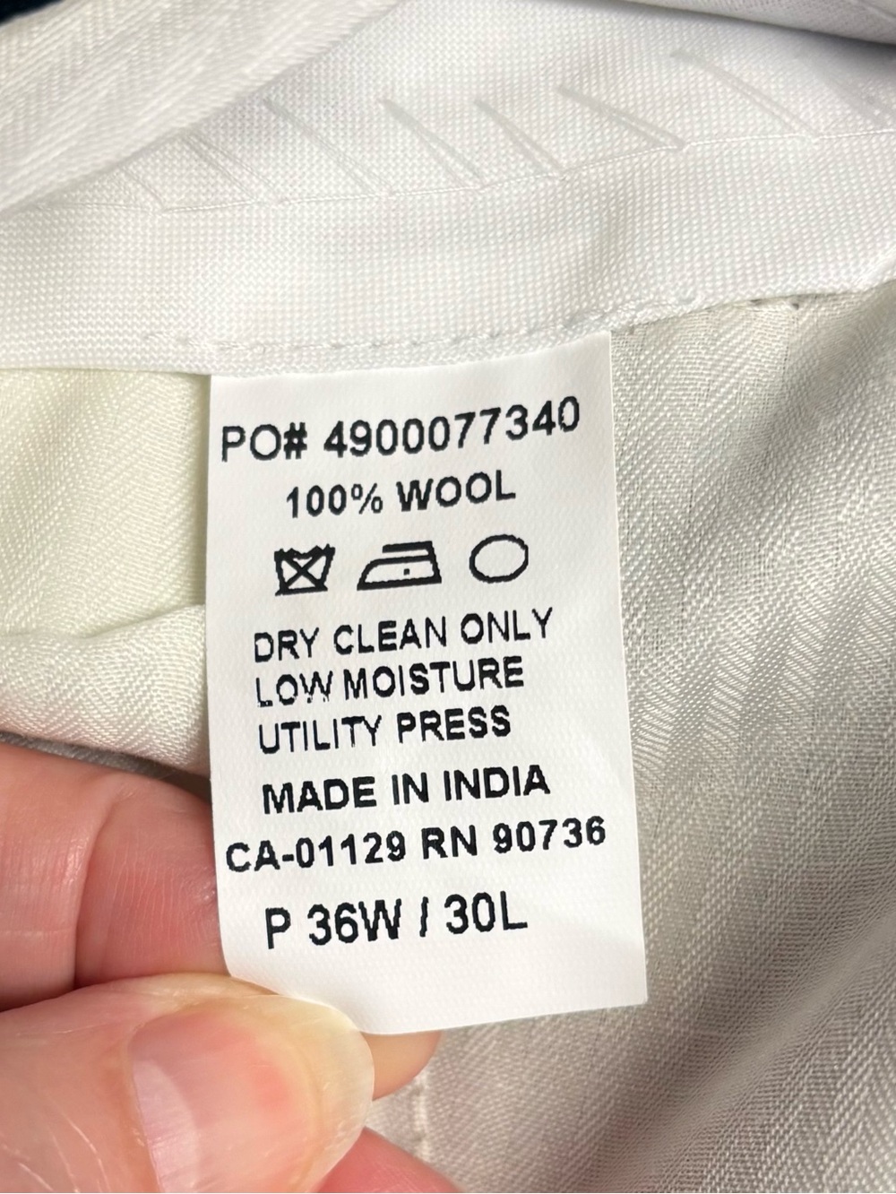 Lauren Ralph Lauren Total Comfort 100% Wool Men's Trouser, 36x30, Khaki/Taupe - Picture 13 of 15